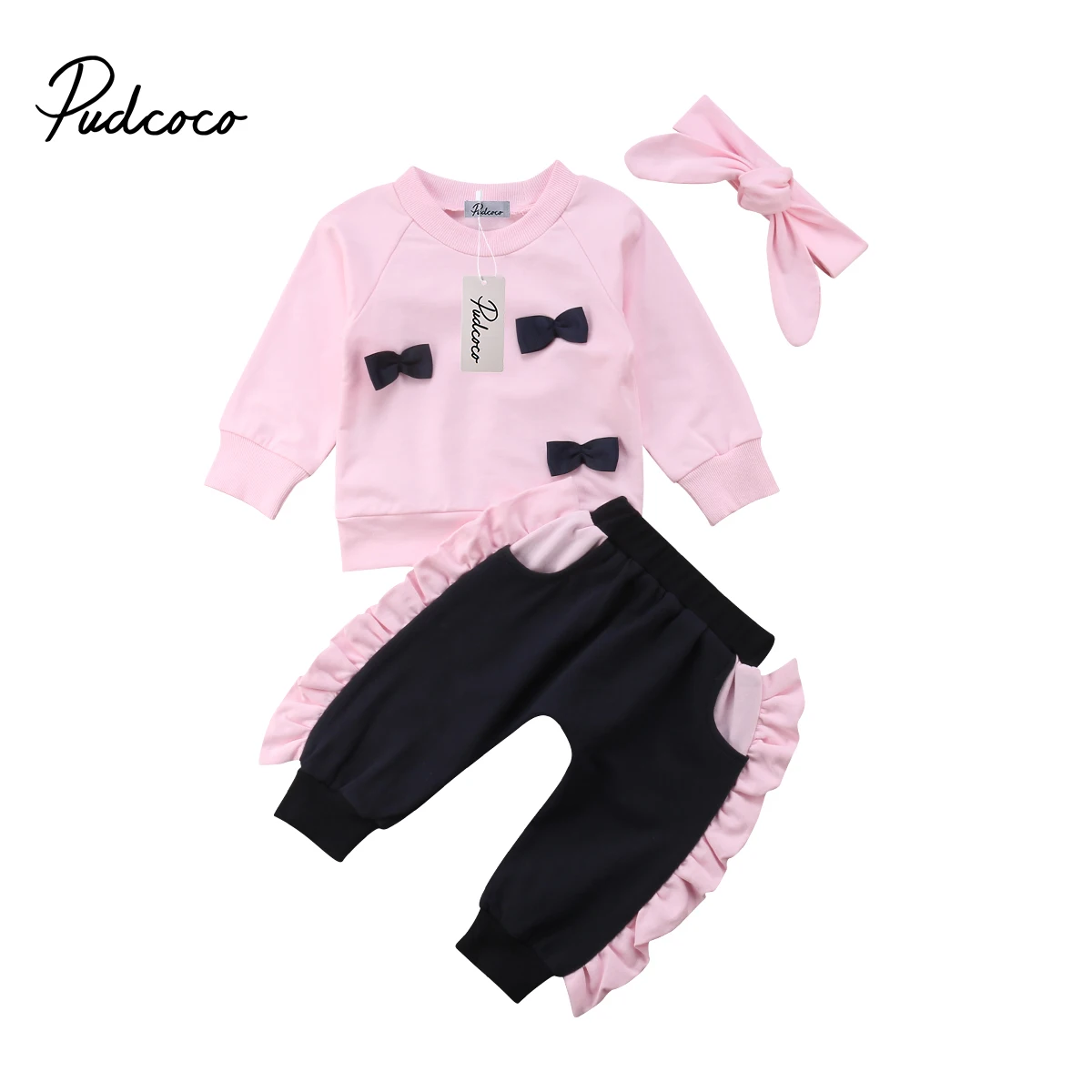 2018 Brand New 0-5Y Toddler Baby Girls Spring Autumn Clothes Set 3PCS Long Sleeve Bow Pink Sweatshirts Tops Ruffle Pant Headband
2018 Brand New 0-5Y Toddler Baby Girls Spring Autumn Clothes Set 3PCS Long Sleeve Bow Pink Sweatshirts Tops Ruffle Pant Headband