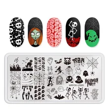 Ongles estampage modèles chien chat Animal noël Halloween modèles Rectangle ongles timbre plaques manucure Art pochoir(China)