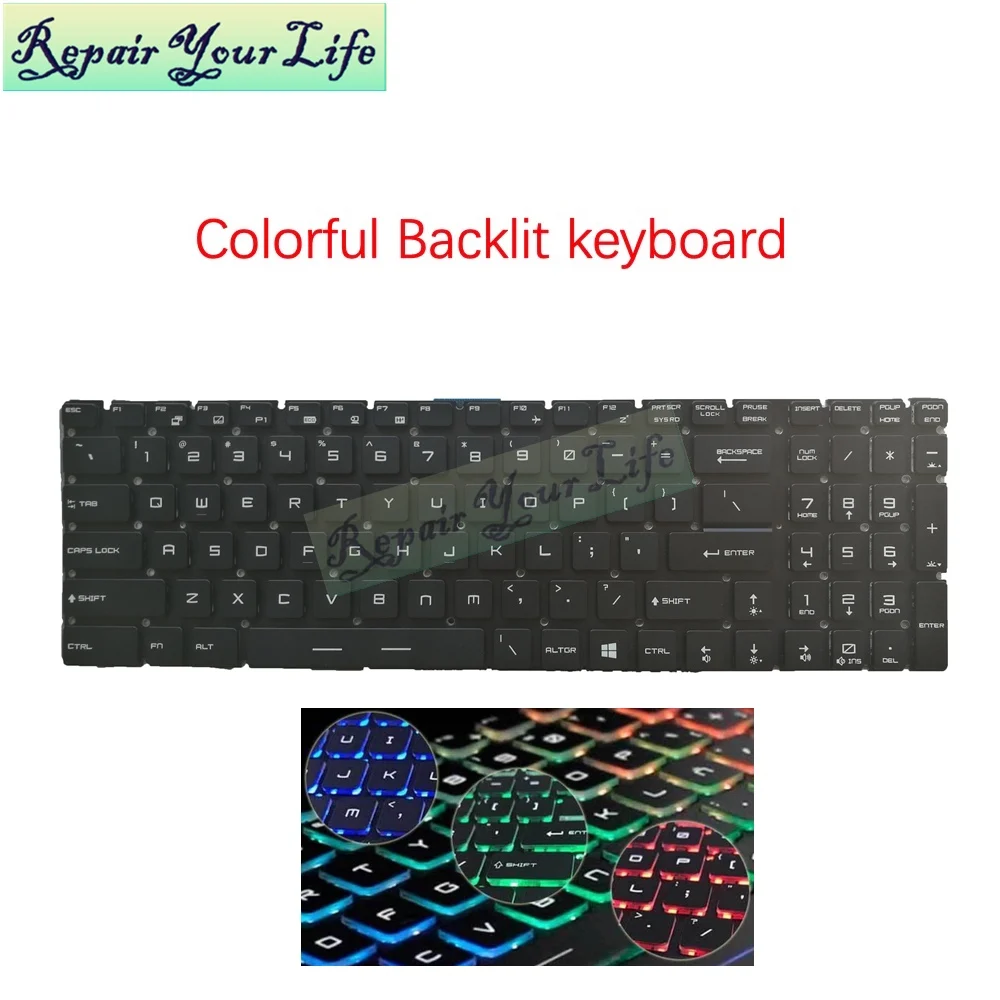New Colorful Backlit Laptop Keyboard For MSI GT72 GS60 GS70 WS60 GE62 GE72 US Keyboard Good Quality Fast shipping
New Colorful Backlit Laptop Keyboard For MSI GT72 GS60 GS70 WS60 GE62 GE72 US Keyboard Good Quality Fast shipping