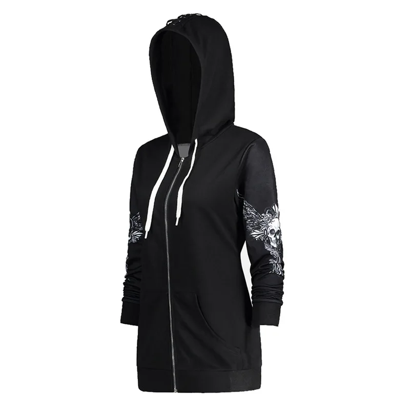 Long Gothic Punk Women Hoodies Skull Wings Black Loose Hood Casual Sweatshirt Plus Size Oversize Tracksuit
Long Gothic Punk Women Hoodies Skull Wings Black Loose Hood Casual Sweatshirt Plus Size Oversize Tracksuit