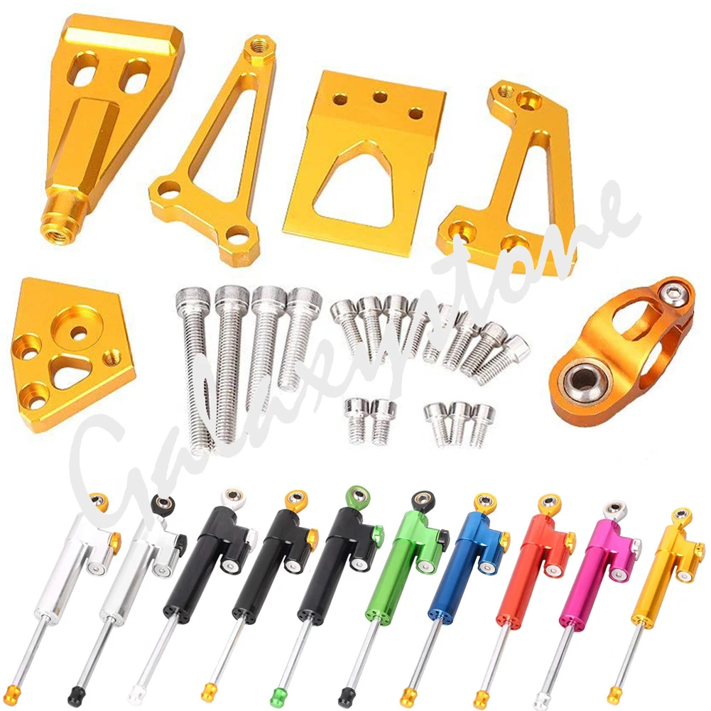 CNC Steering Damper Stabilizer Bracket Kit fits for Kawasaki ER6N 2009 2010 2011
CNC Steering Damper Stabilizer Bracket Kit fits for Kawasaki ER6N 2009 2010 2011
