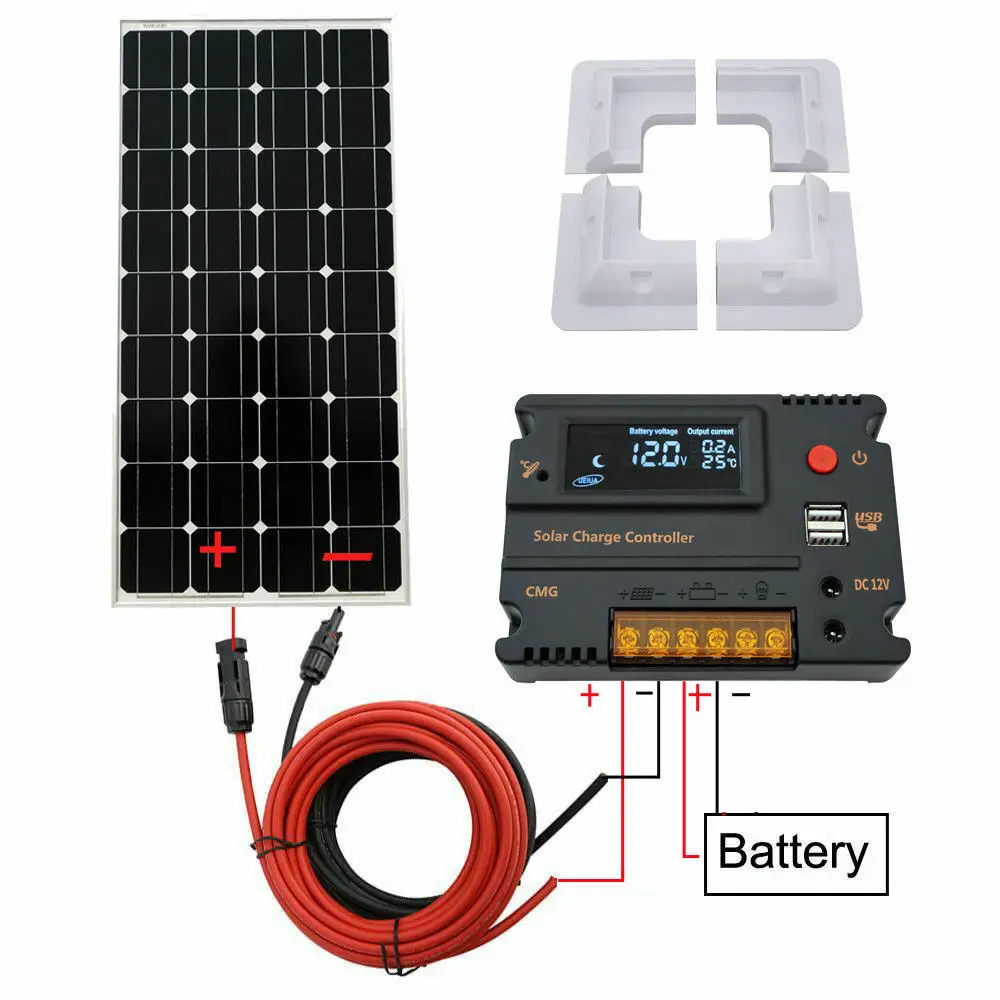ECO WORTHY 100W Solar Panel kit 12V battery Charge 10A/20A Controller Caravan Boat Home RV Solar Cell 200W 300W Solar Charger
ECO WORTHY 100W Solar Panel kit 12V battery Charge 10A/20A Controller Caravan Boat Home RV Solar Cell 200W 300W Solar Charger