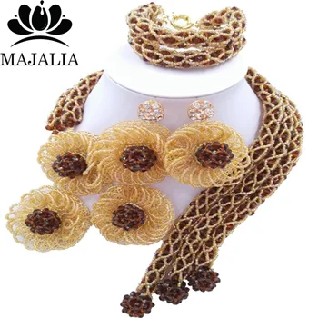 Trendy Nigeria Wedding Brown african beads jewelry set crystal necklace bracelet earrings Free shipping Majalia-083
Trendy Nigeria Wedding Brown african beads jewelry set crystal necklace bracelet earrings Free shipping Majalia-083