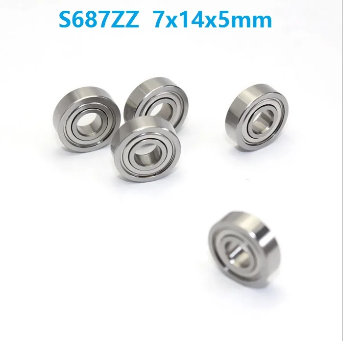 50pcs/lot ABEC-5 S687ZZ S687 ZZ 7x14x5 mm Stainless Steel deep groove ball bearings Miniature Mini bearing 7*14*5 687ZZ
50pcs/lot ABEC-5 S687ZZ S687 ZZ 7x14x5 mm Stainless Steel deep groove ball bearings Miniature Mini bearing 7*14*5 687ZZ