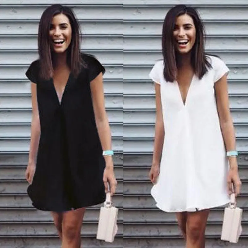 Women Summer V-neck Solid Color Soft Simple Soft Sundress Party Short Regular Sleeve A-Line Summer Clothing Dress
Women Summer V-neck Solid Color Soft Simple Soft Sundress Party Short Regular Sleeve A-Line Summer Clothing Dress