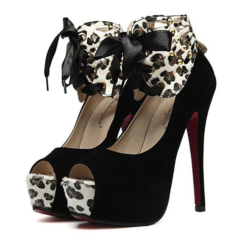 Fashion Women High Heel Ladies Peep Toe Stiletto Wedding Bridal Shoes Woman Lace Up Platform Sexy Leopard Female Fish Mouth Shoe 
Fashion Women High Heel Ladies Peep Toe Stiletto Wedding Bridal Shoes Woman Lace Up Platform Sexy Leopard Female Fish Mouth Shoe