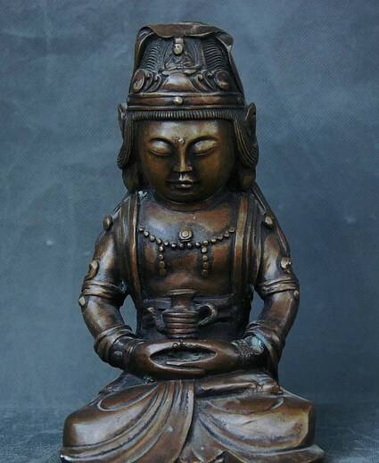 006563 8" Old Chinese Buddhism Bronze Seat Kwan-yin Guan Yin Goddess Wine Pot Statue
006563 8" Old Chinese Buddhism Bronze Seat Kwan-yin Guan Yin Goddess Wine Pot Statue