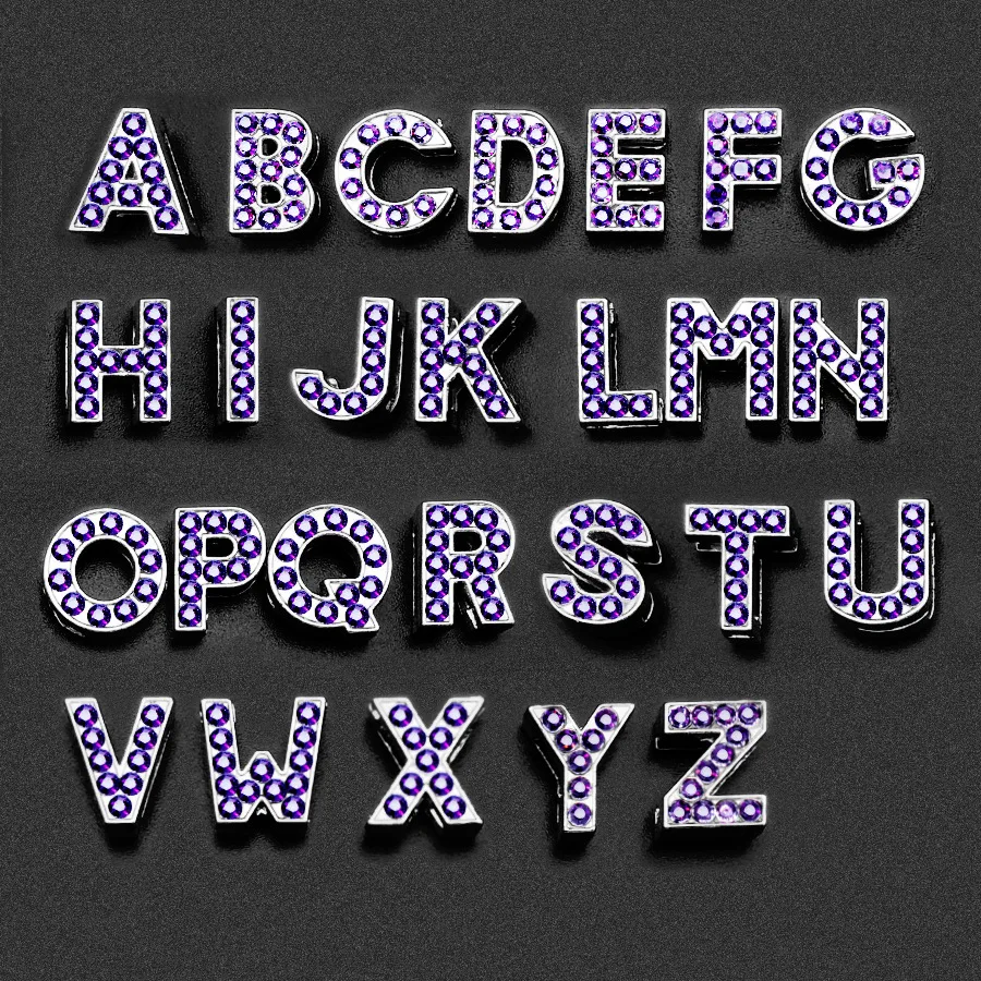 A-Z Purple Crystal Letter Slide Charms Rhinestone Initial Alphabet Sliders Fit For 8mm Leather Bracelet Keychains Phone straps
A-Z Purple Crystal Letter Slide Charms Rhinestone Initial Alphabet Sliders Fit For 8mm Leather Bracelet Keychains Phone straps