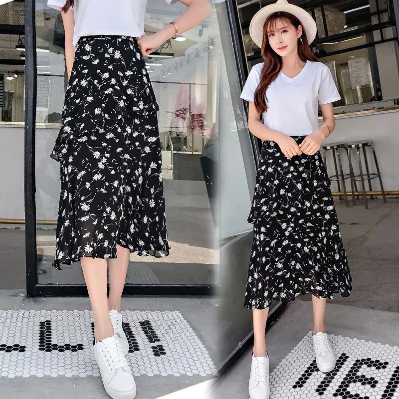 2019 Summer Floral Print Slim Women Skirt Korea Casual High Waist Ruffles Collage Stitch Chiffon Skirts Plus Size Free Shipping
2019 Summer Floral Print Slim Women Skirt Korea Casual High Waist Ruffles Collage Stitch Chiffon Skirts Plus Size Free Shipping