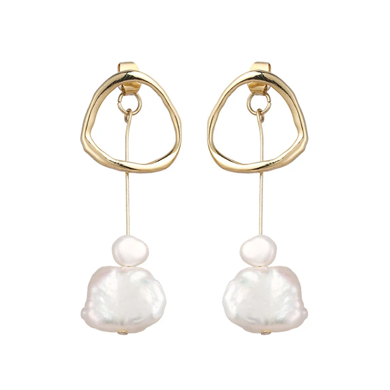 SRCOI Minimalist Irregular Freshwater Pearl Double Side Long Drop Earrings Alloy Geometric Circle Front Back Simple Earrings New
SRCOI Minimalist Irregular Freshwater Pearl Double Side Long Drop Earrings Alloy Geometric Circle Front Back Simple Earrings New