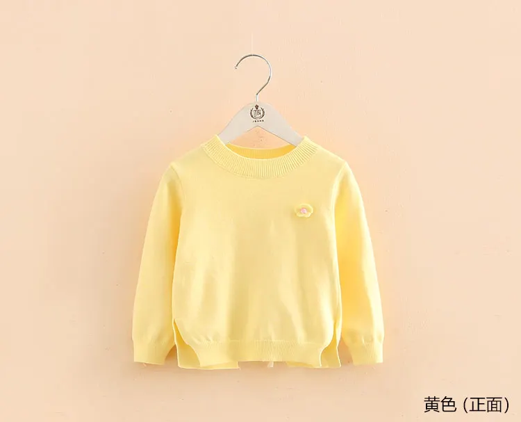 2018 Autumn Spring 2-10 Years Old Gift Children'S Clothing O-Neck Long Sleeve Candy Color Knitted Kids Baby Girls Sweater (14)