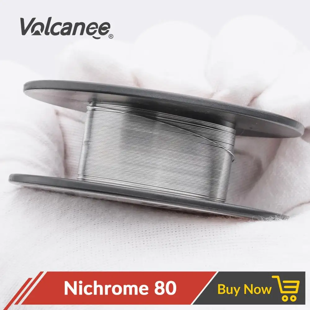 Провод нагревательной катушки Volcanee Ni80 Nichrome 80 30 футов/рулон 26GA 28GA 30GA 32GA для RDA RBA RTA в