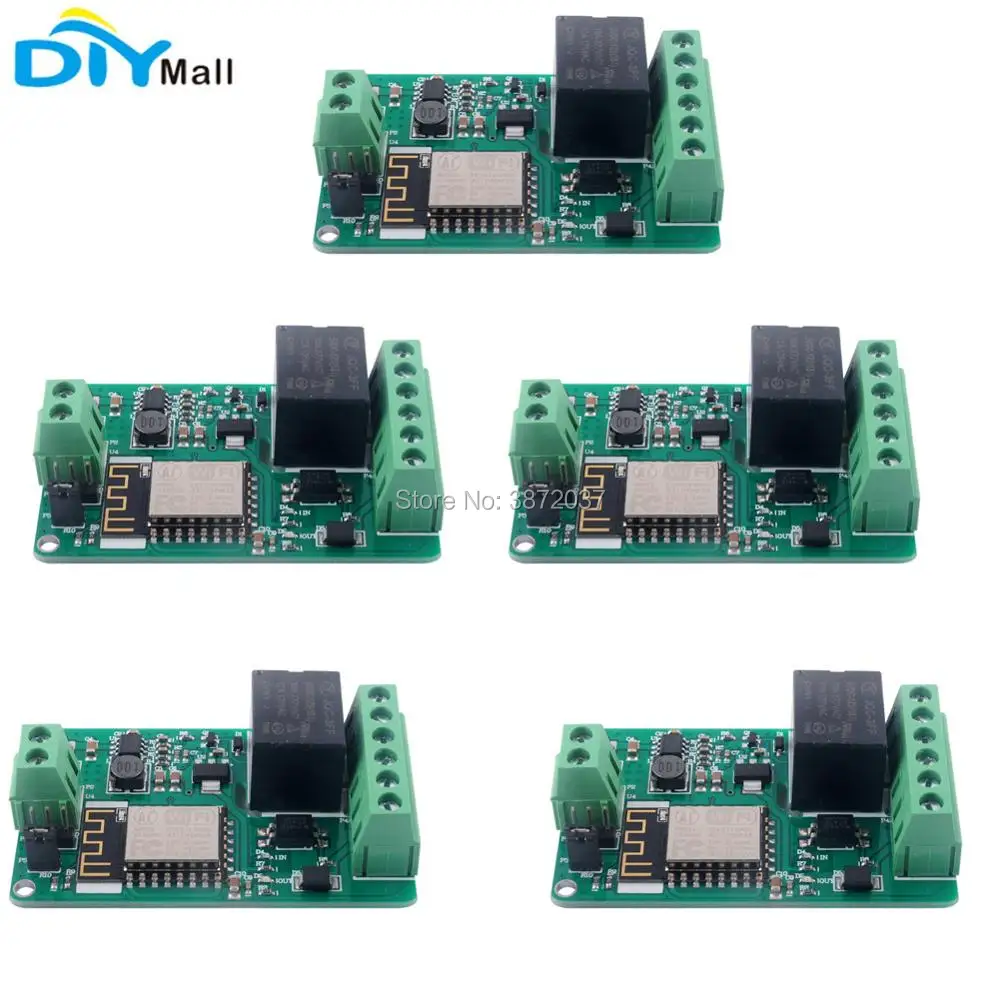 5pcs/lot ESP8266 Relay Board 10A 220V ESP-12F WiFi Network Wireless Module DC 7V 30V
5pcs/lot ESP8266 Relay Board 10A 220V ESP-12F WiFi Network Wireless Module DC 7V 30V