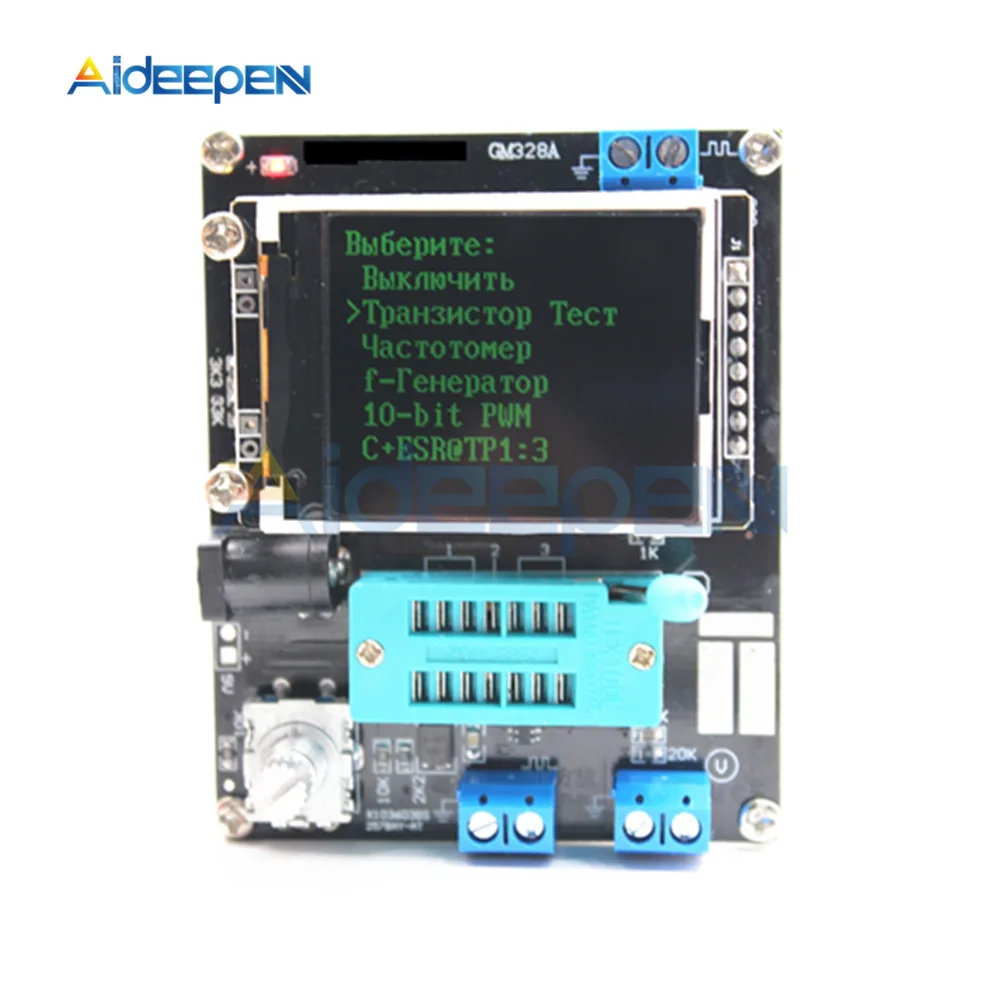 Russian English mega328 Assembled Transistor Tester LCR Diode ESR Capacitance Meter PWM Square Wave Frequency Signal Generator
Russian English mega328 Assembled Transistor Tester LCR Diode ESR Capacitance Meter PWM Square Wave Frequency Signal Generator
