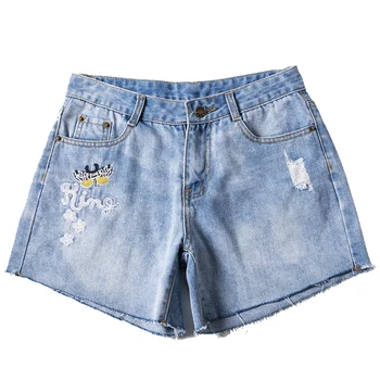 Summer Cute Cartoon Embroidery Student Denim Shorts Casual Loose Wide Leg Shorts Harajuku Fashion Hollow Out Women Shorts
Summer Cute Cartoon Embroidery Student Denim Shorts Casual Loose Wide Leg Shorts Harajuku Fashion Hollow Out Women Shorts