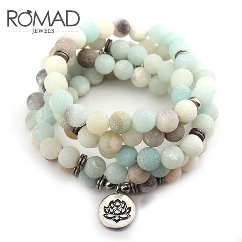 ROMAD 108 Mala Beads Bracelets & Necklace Women Lotus Buddha Yoga Matte Bracelets Gift for Mother Forsted bracelet femme R0.5
ROMAD 108 Mala Beads Bracelets & Necklace Women Lotus Buddha Yoga Matte Bracelets Gift for Mother Forsted bracelet femme R0.5