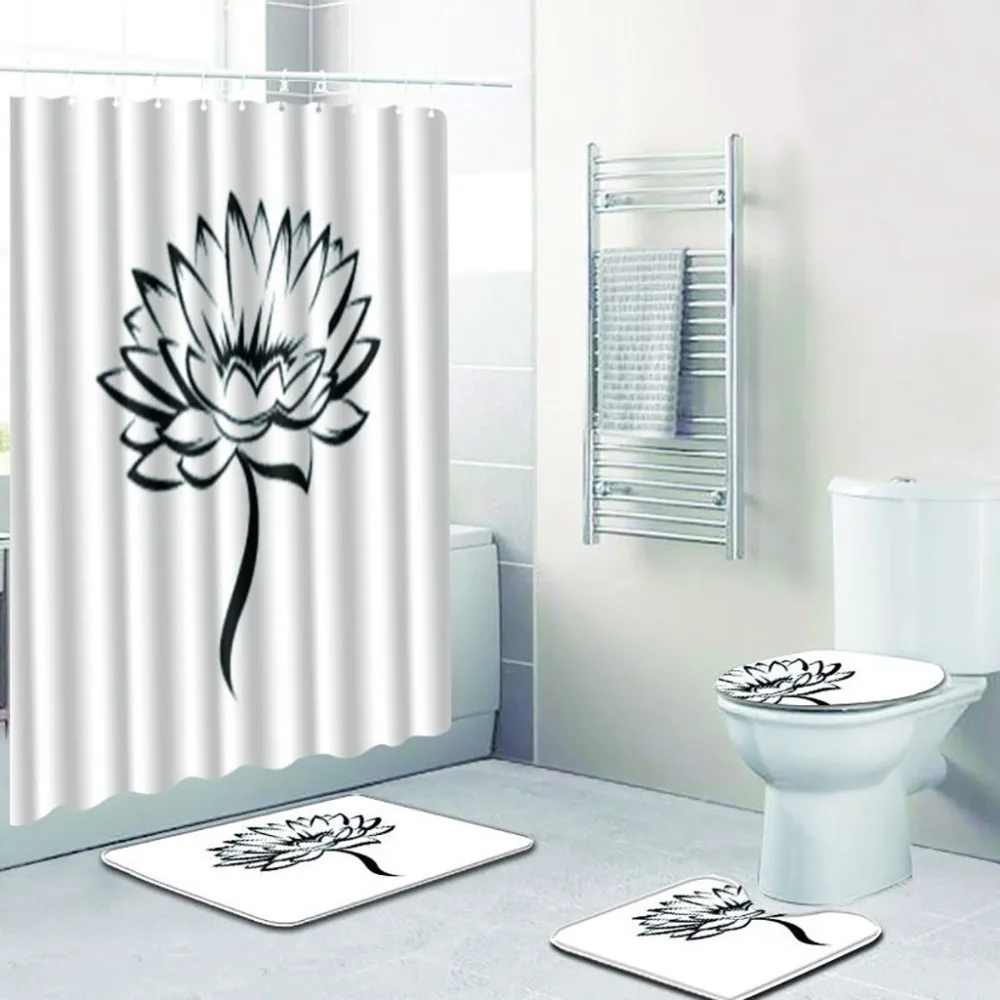 4PCS Bathroom Bath Mat Set Toilet Rugs Anti Slip Bathroom Carpets Non Slip Toilet Polyester Cover Mat Bathroom Shower Curtain
4PCS Bathroom Bath Mat Set Toilet Rugs Anti Slip Bathroom Carpets Non Slip Toilet Polyester Cover Mat Bathroom Shower Curtain