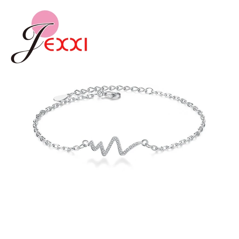 Exquisite Heartbeat Rhythm Design 925 Sterling Silver Crystals With Link Chains Women Bracelets Best Valentine's Day Gifts
Exquisite Heartbeat Rhythm Design 925 Sterling Silver Crystals With Link Chains Women Bracelets Best Valentine's Day Gifts