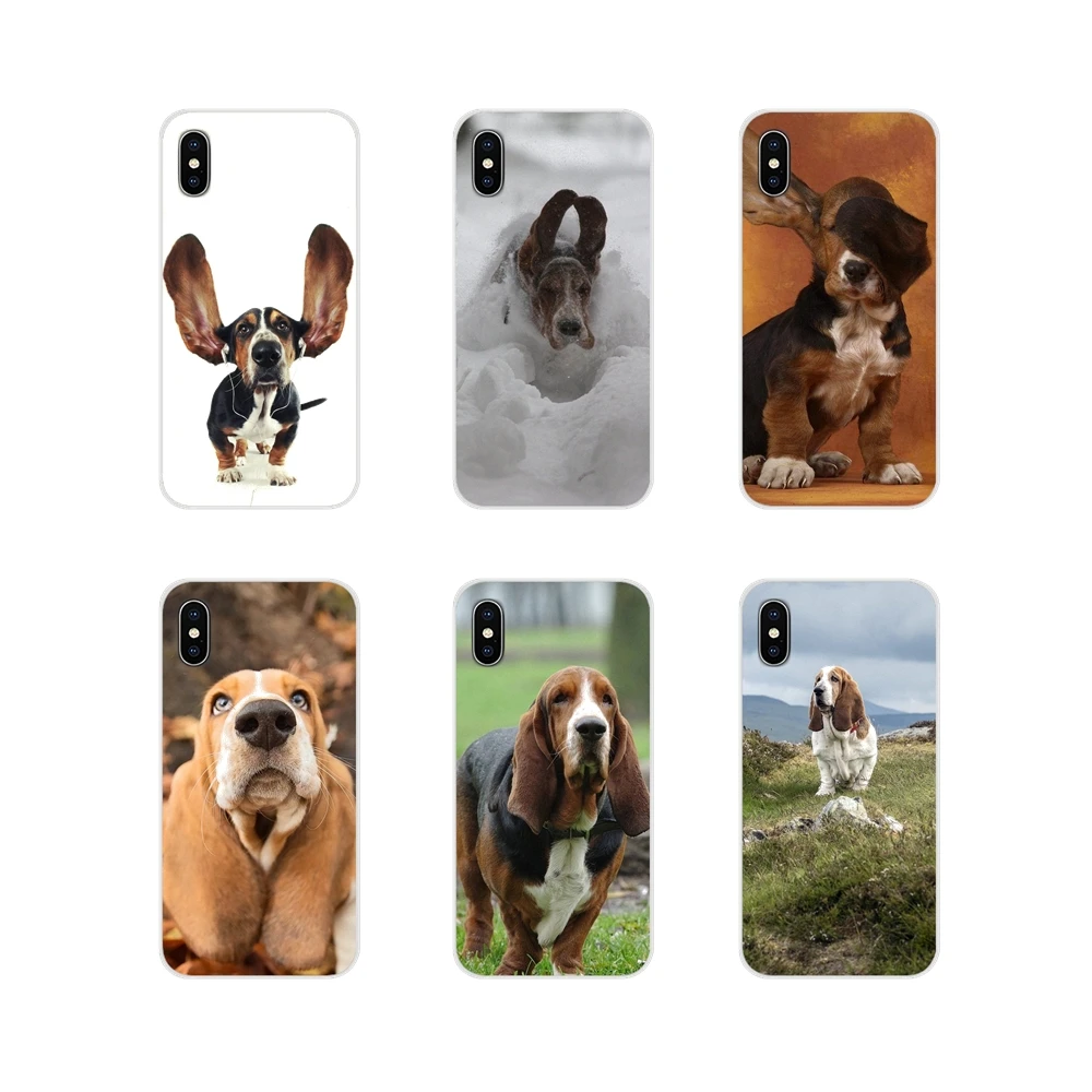 Фото Чехлы для мобильных телефонов Huawei P8 9 Lite Nova 2i 3i GR3 Y6 Pro Y7 Y8 Y9 Prime 2017 2018 2019 Basset Hound dog art