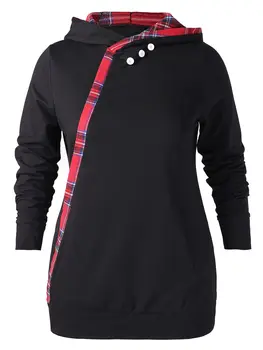 Wipalo Plus Size 5XL Plaid Insert Button Embellished Hoodie Women Casual Pullover Sweatshirt Hoodie Autumn Winter Ladies Tops
Wipalo Plus Size 5XL Plaid Insert Button Embellished Hoodie Women Casual Pullover Sweatshirt Hoodie Autumn Winter Ladies Tops