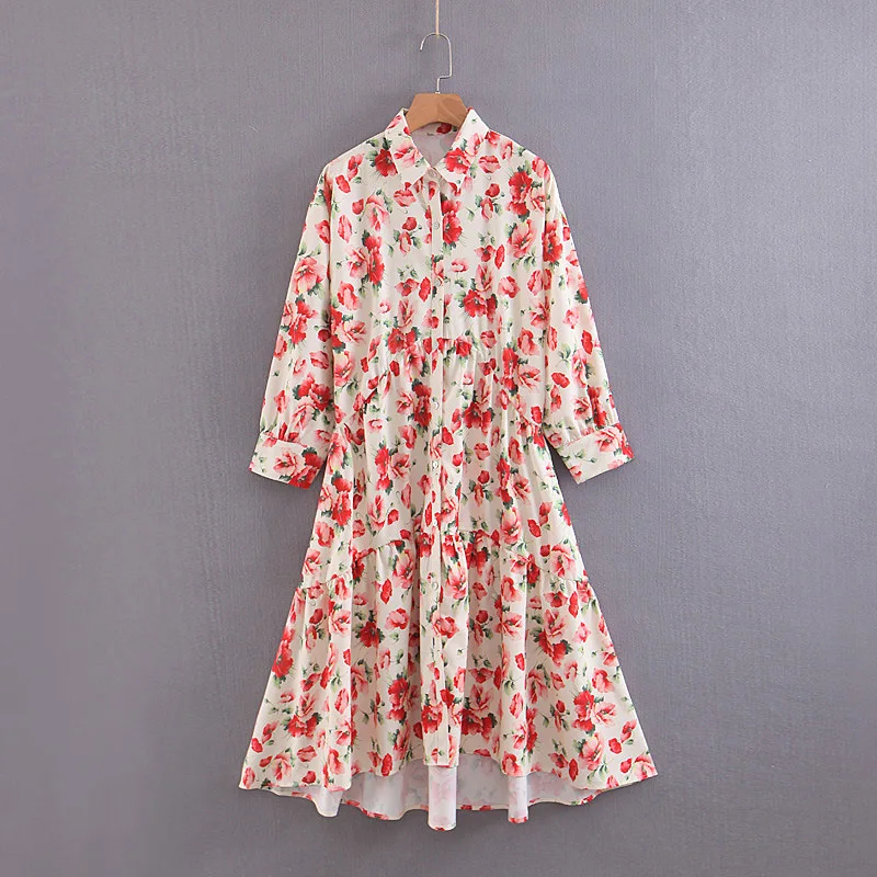 2019 Women Chic Floral Print Shirt Dress Three Quarter Sleeve Female Casual Irregular Elegant Dress Vestidos
2019 Women Chic Floral Print Shirt Dress Three Quarter Sleeve Female Casual Irregular Elegant Dress Vestidos