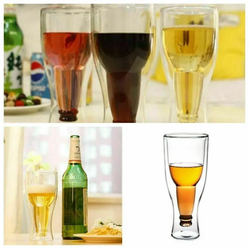 Beer Glass Creative Cup Double Wall Heat Coffee Handmade Tea Water Drinking Gift Longneck Upside Down Gift Inverted Drinking New
Beer Glass Creative Cup Double Wall Heat Coffee Handmade Tea Water Drinking Gift Longneck Upside Down Gift Inverted Drinking New