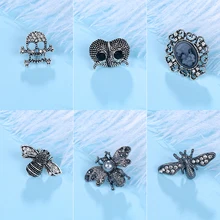 Baiduqiandu a estrenar, abeja de metal de aleación de tono negro y alfileres de búho para bolsos, sombreros, zapatos, vestido(China)