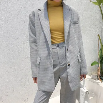 HziriP Retro Gentle Simple Plaid Chic 2019 Summer Hot Office Ladies Loose New Full Sleeves All Match Fashion OL Women Blazers
HziriP Retro Gentle Simple Plaid Chic 2019 Summer Hot Office Ladies Loose New Full Sleeves All Match Fashion OL Women Blazers