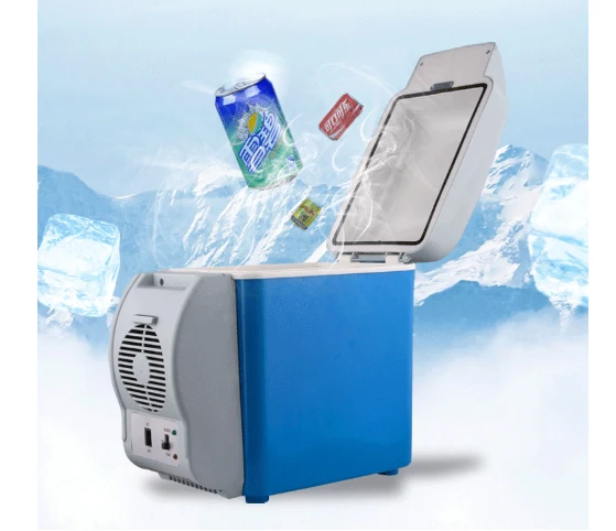 Car refrigerator 7.5L Mini car fridge convenient cool & ice drinking refrigerated portable compact machine