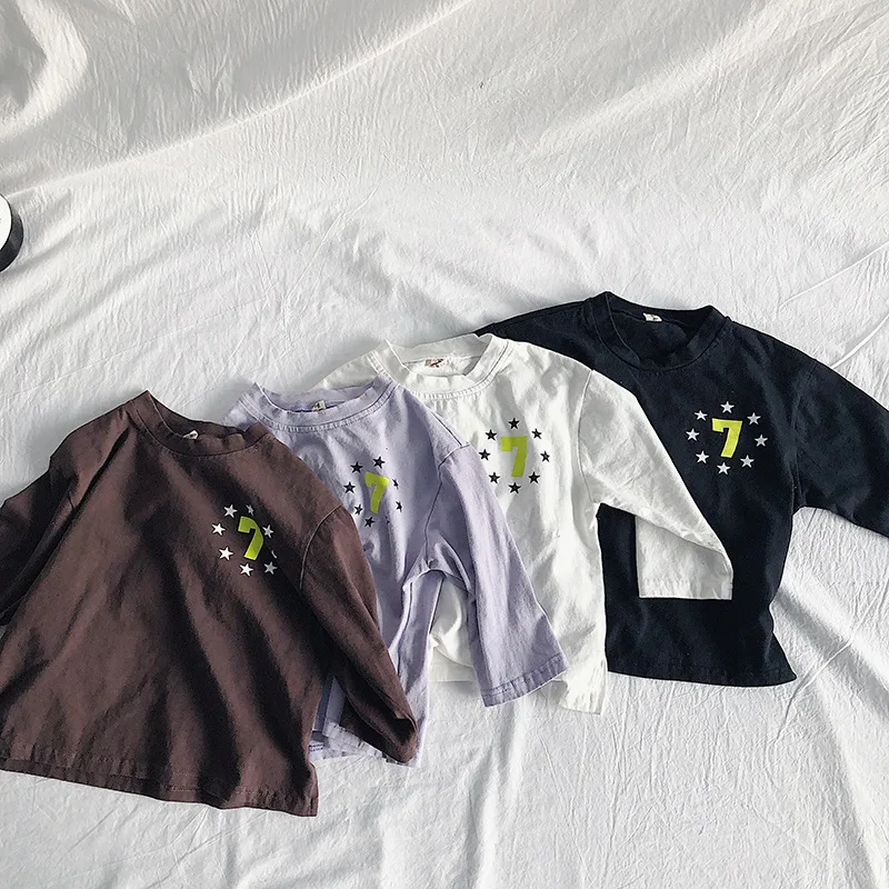 Autumn Korean style boys girls 4 colors five-pointed star printing base long sleeve Tees 2-6 years kids cotton T shirts
Autumn Korean style boys girls 4 colors five-pointed star printing base long sleeve Tees 2-6 years kids cotton T shirts