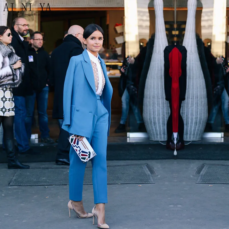 NEW Blue lady trouser suit womens business suits female formal pant suits for weddings formal office uniform work suits
NEW Blue lady trouser suit womens business suits female formal pant suits for weddings formal office uniform work suits