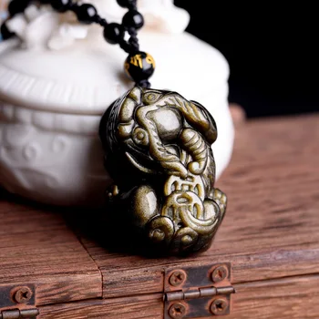 Natural counter genuine gold pendant jewelry wholesale supply Yaoshi brave men and women Obsidian Pendant Necklace Made in China
Natural counter genuine gold pendant jewelry wholesale supply Yaoshi brave men and women Obsidian Pendant Necklace Made in China