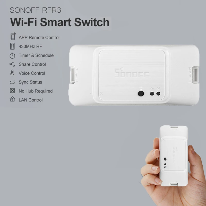 SONOFF RFR3 Smart WIFI 10A 100-240V DIY Switch Ewelink APP Smart Home Compatible with Alexa Google Home Automation
SONOFF RFR3 Smart WIFI 10A 100-240V DIY Switch Ewelink APP Smart Home Compatible with Alexa Google Home Automation