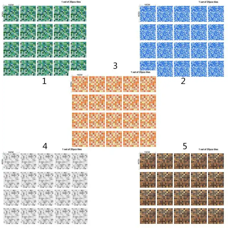 Self Adhesive Wallpaper Mosaic Tile Sticker Imitation Marble Furniture PVC Waterproof Kitchen Bathroom 15*15cm
Self Adhesive Wallpaper Mosaic Tile Sticker Imitation Marble Furniture PVC Waterproof Kitchen Bathroom 15*15cm