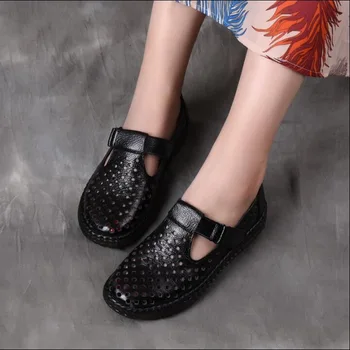 Vintage handmade Women Shoes breathable comfortable Sandals Flats Hollow Out Genuine Leather Slip On Loafers Casual
Vintage handmade Women Shoes breathable comfortable Sandals Flats Hollow Out Genuine Leather Slip On Loafers Casual