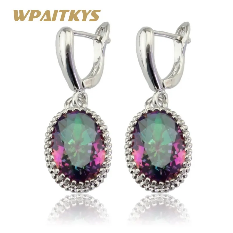 Oval Rainbow Multicolor Cubic Zirconia Drop Earrings For Women Silver Color Earring Jewelry Free Gift Box
Oval Rainbow Multicolor Cubic Zirconia Drop Earrings For Women Silver Color Earring Jewelry Free Gift Box