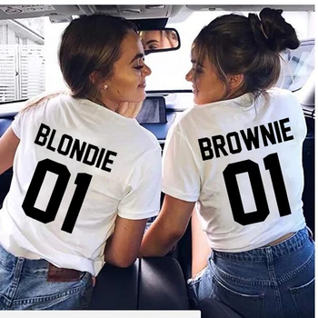 New Letter Printed Best Friend T-Shirt BFF Sister Girls Lovers Couples Women Tee Shirt Cotton Tops Brownie Blondie 01
New Letter Printed Best Friend T-Shirt BFF Sister Girls Lovers Couples Women Tee Shirt Cotton Tops Brownie Blondie 01