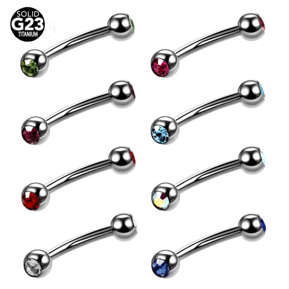 1 шт. титановые кольца для бровей G23|g23 titanium|curved barbelleyebrow ring |