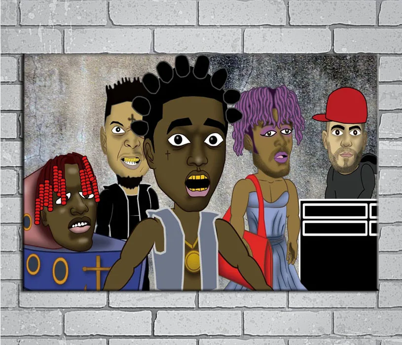Kodak черный 21 Savage Lil Uzi Vert Rap светильник лый Плакат на заказ 24x36 27x40 дюймов домашний