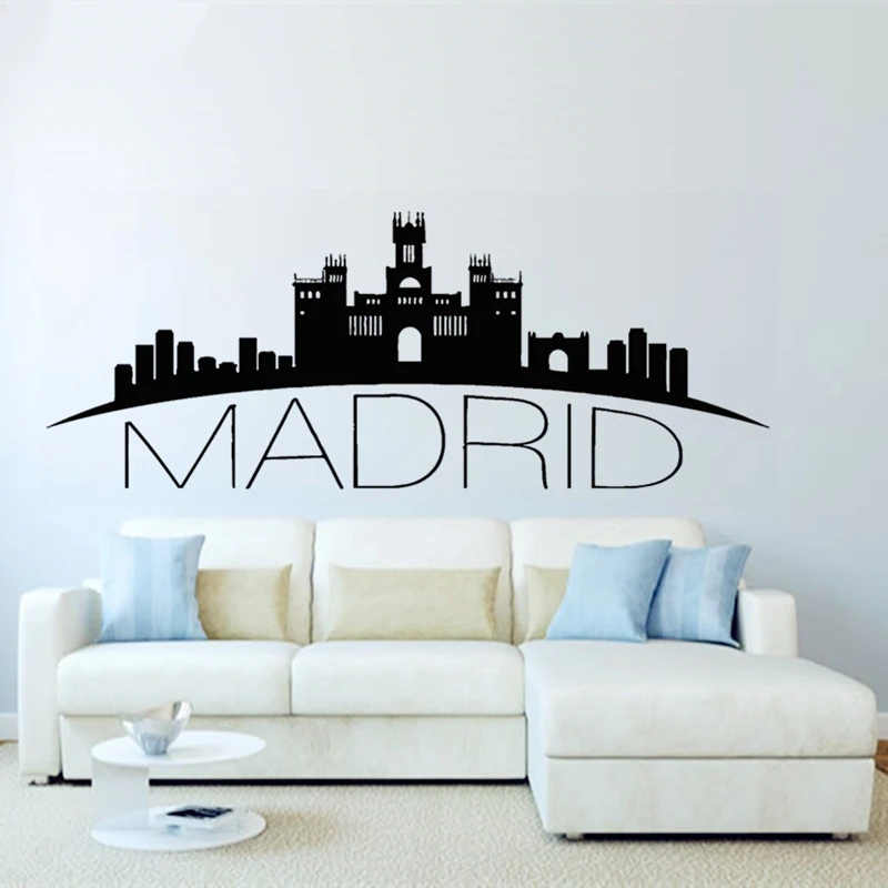 Vinyl Stickers Living Room, Bedroom, Kitchen Spain Madrid Skyline Wall Decal City Silhouette Wall Art Murals for Home Decoration
Vinyl Stickers Living Room, Bedroom, Kitchen Spain Madrid Skyline Wall Decal City Silhouette Wall Art Murals for Home Decoration