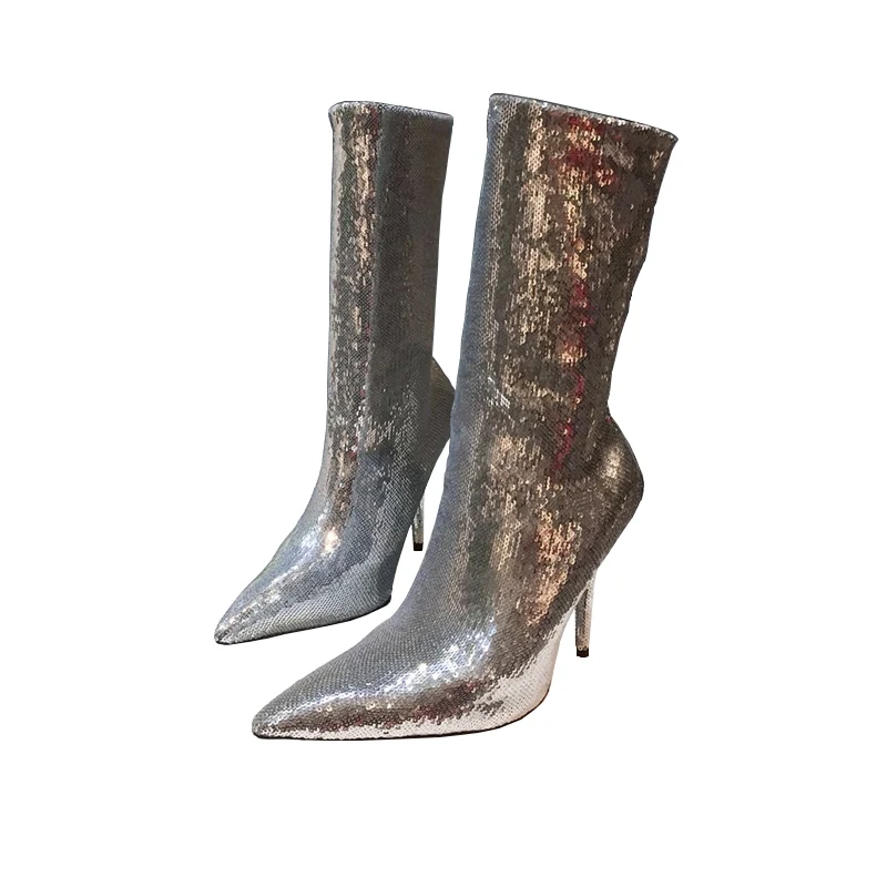 Dipsloot Women Sequined Cloth Slip-on High Heels Ankle Boots Ladies Pointed Toe Shinning Boots Female Spring New Short Boots
Dipsloot Women Sequined Cloth Slip-on High Heels Ankle Boots Ladies Pointed Toe Shinning Boots Female Spring New Short Boots