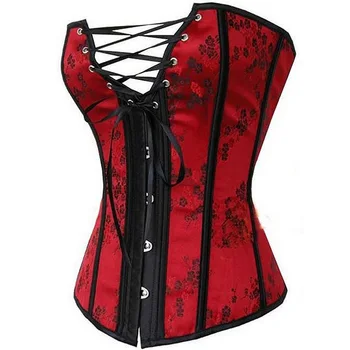 Plus Size XL-6XL Women Red Sexy Floral Print Corset Gothic Lace Up Boned Overbust Bustier Strapless Bodyshaper Shapewear
Plus Size XL-6XL Women Red Sexy Floral Print Corset Gothic Lace Up Boned Overbust Bustier Strapless Bodyshaper Shapewear