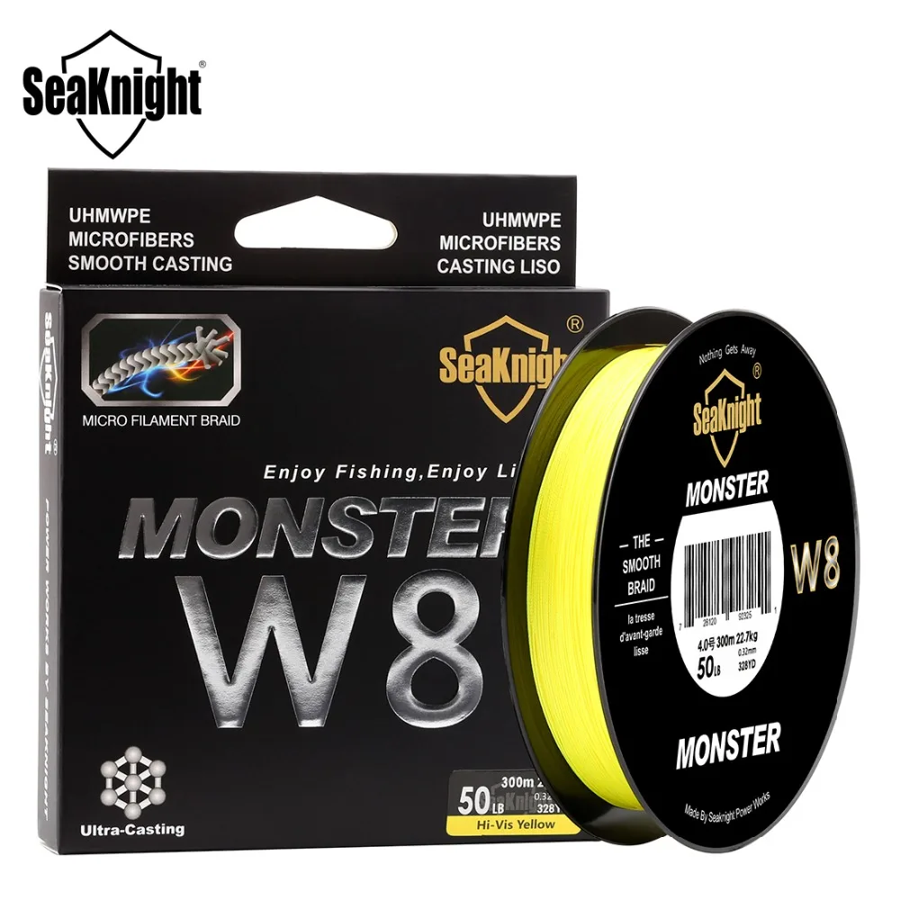 SeaKnight MONSTER W8 300M Braided Fishing Line 8 Weaves 20-100LB PE Strong Multifilament Wide Angle Technology Sea Fishing Line
SeaKnight MONSTER W8 300M Braided Fishing Line 8 Weaves 20-100LB PE Strong Multifilament Wide Angle Technology Sea Fishing Line
