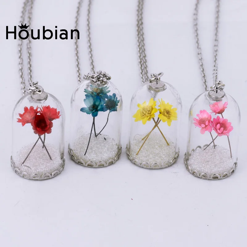Houbian Wishing Bottle Glass Flower Necklace Long Glass Vase Beads Dried Flower Pendant Necklace for Women 
Houbian Wishing Bottle Glass Flower Necklace Long Glass Vase Beads Dried Flower Pendant Necklace for Women