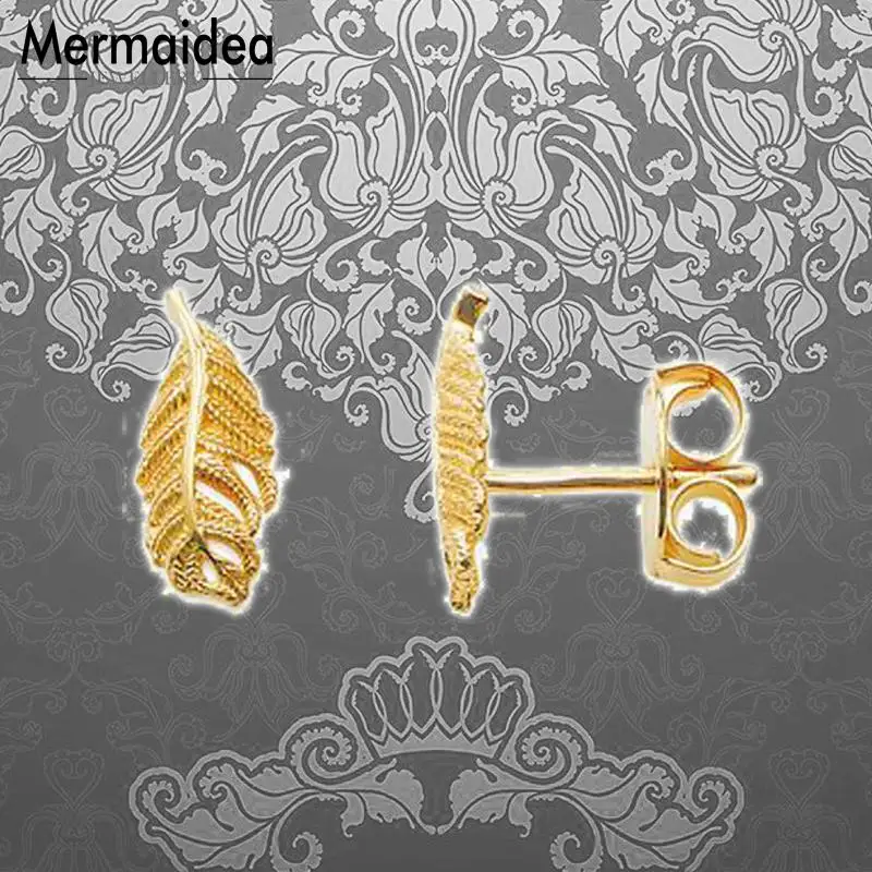 Feathers Gold Color Stud Earrings Fashion Jewelry Trendy 925 Sterling Silver Gift For Women Lover 2019 New
Feathers Gold Color Stud Earrings Fashion Jewelry Trendy 925 Sterling Silver Gift For Women Lover 2019 New
