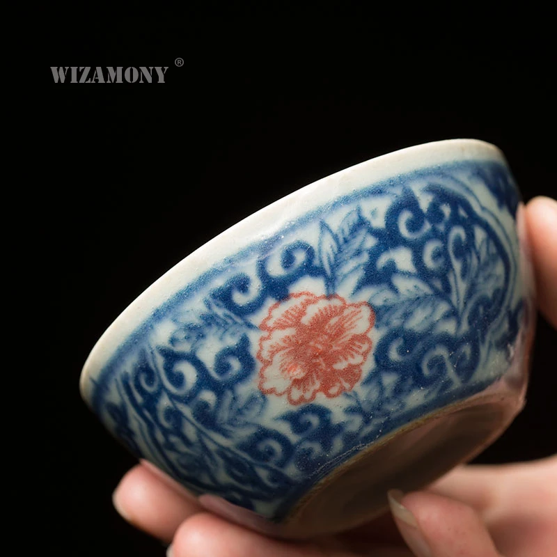 

WIZAMONY jingdezhen Drinkware 55ML Chinese Handpainted Porcelain Gaiwan ChinaTeacups Porcelain Bowl Tea Pot Celadon Teacup