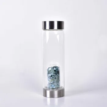 Natural Quartz Glass Infused Crystal Aquamarine Gemstone sport Water Bottle With Crystal
Natural Quartz Glass Infused Crystal Aquamarine Gemstone sport Water Bottle With Crystal