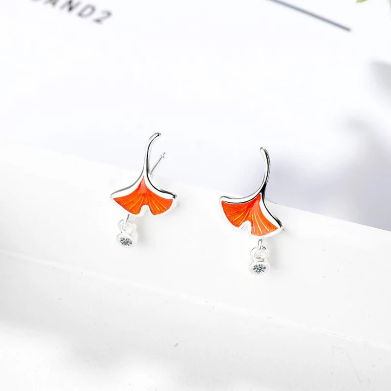 KOFSAC Fashion Zircon Stud Earrings Jewelry Cute 925 Silver Orange Ginkgo Biloba Earring For Women Engagement Accessories Gifts
KOFSAC Fashion Zircon Stud Earrings Jewelry Cute 925 Silver Orange Ginkgo Biloba Earring For Women Engagement Accessories Gifts