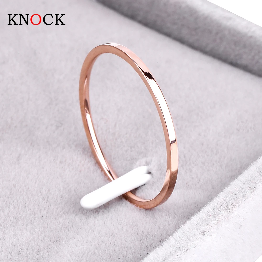 Knock ( 1.2 MM ) Promotion Titanium Steel Rose Gold Color Anti-allergy Smooth Couple Wedding Ring Woman Man Fashion Jewelry
Knock ( 1.2 MM ) Promotion Titanium Steel Rose Gold Color Anti-allergy Smooth Couple Wedding Ring Woman Man Fashion Jewelry