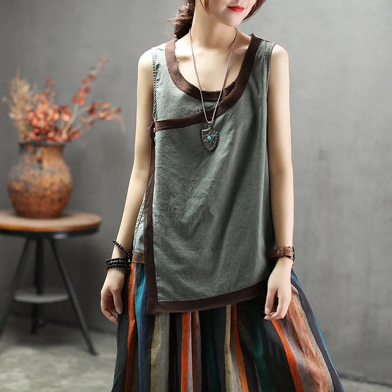 Summer T-shirt Women Retro Slim-type Pullovers New Tops O-Neck Sleeveless Casual T-shirt 2019 Mori girl Cute Button Tops
Summer T-shirt Women Retro Slim-type Pullovers New Tops O-Neck Sleeveless Casual T-shirt 2019 Mori girl Cute Button Tops